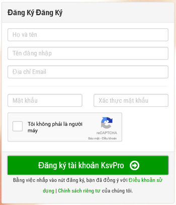 form đăng ký dịch vụ ksvpro